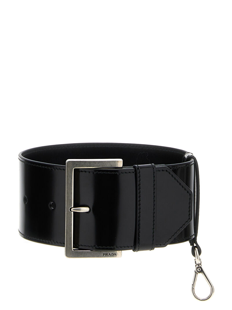 Brushed leather sleeve PRADA Black