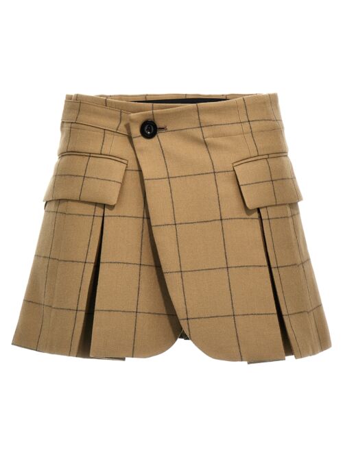 'Windowpane' skort SACAI Beige