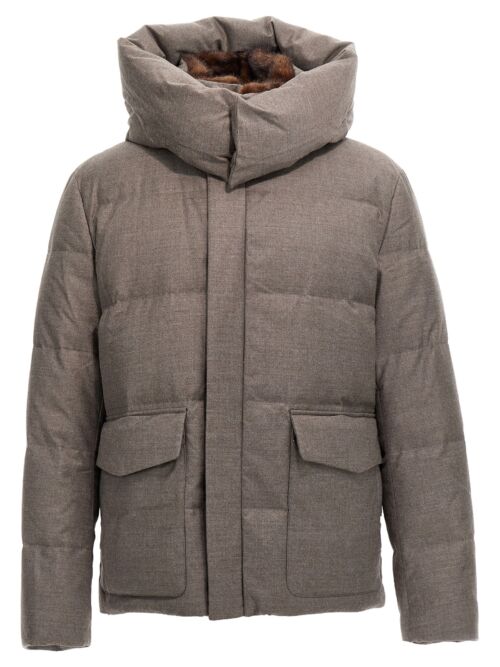 'Doudoune' down jacket YVES SALOMON Gray