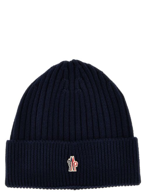 Logo embroidery beanie MONCLER GRENOBLE Blue