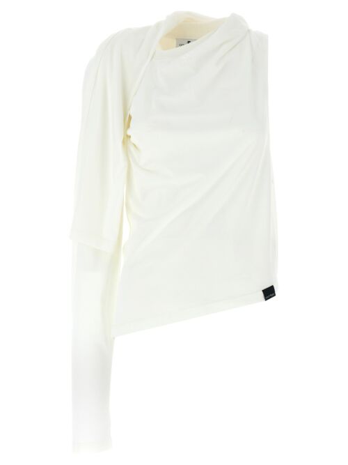 'Asymetrique Off The Shoulder' T-shirt COURREGES White