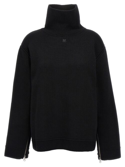 'Oversized Mockneck Knit' sweater COURREGES Black