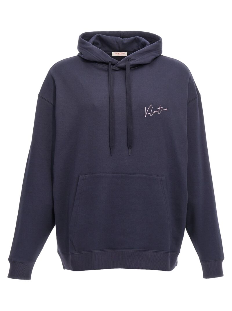 Valentino logo embroidery hoodie VALENTINO GARAVANI Blue