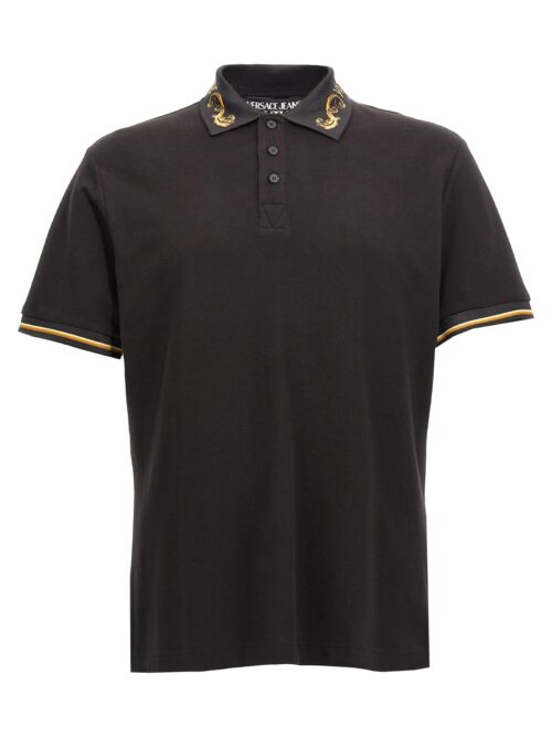 'Chromo Collar' polo shirt VERSACE JEANS COUTURE Black