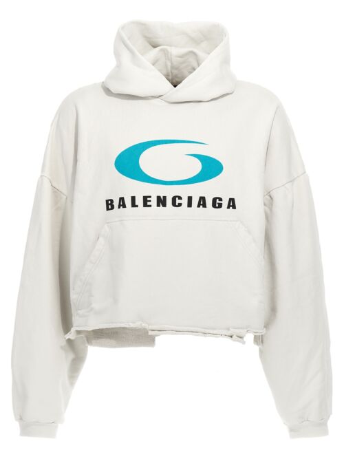 'Loop Sports Icon' cropped hoodie BALENCIAGA White