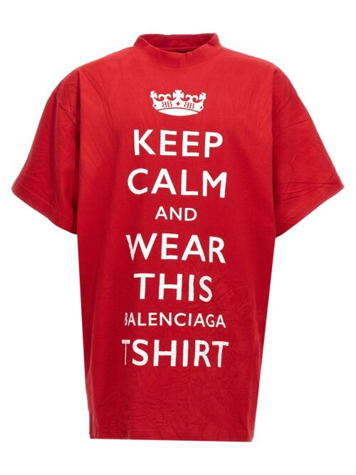 'Keep Calm' T-shirt BALENCIAGA Red