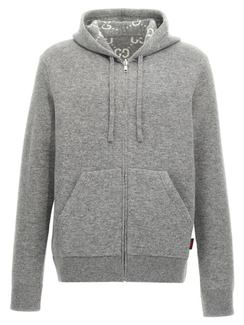 Hooded cardigan GUCCI Gray