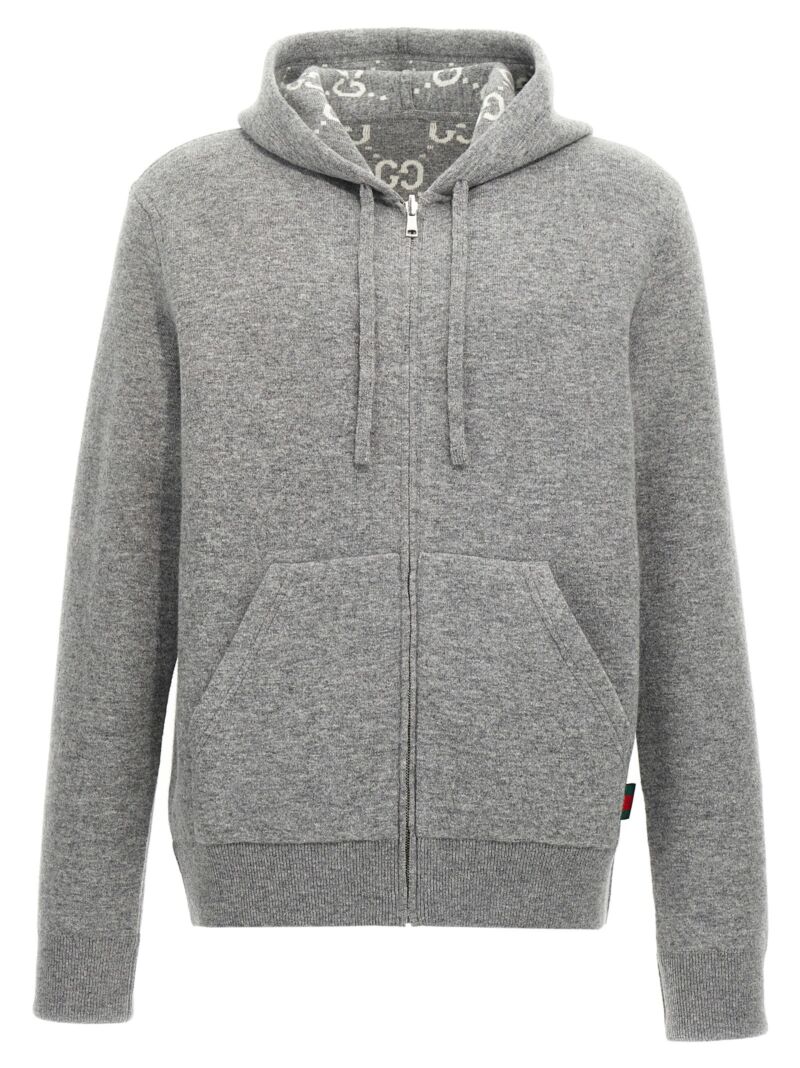 Hooded cardigan GUCCI Gray