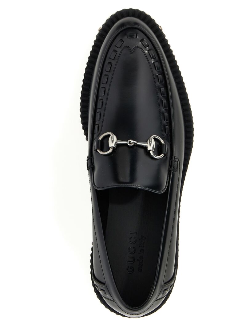 'Creeper Gucci Horsebit' loafers 100% calfskin leather (Bos Taurus) GUCCI Black