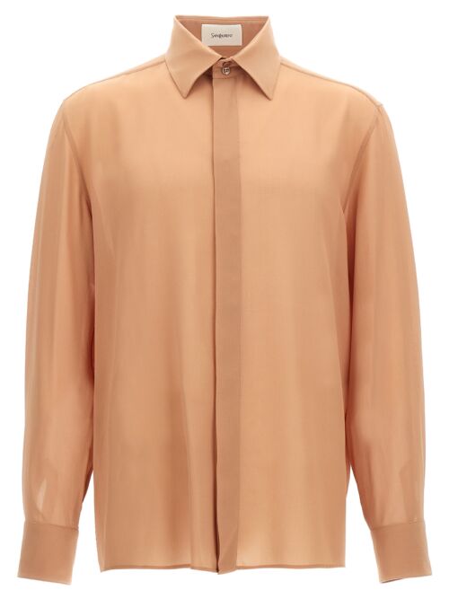 Crepe muslin shirt SAINT LAURENT Beige