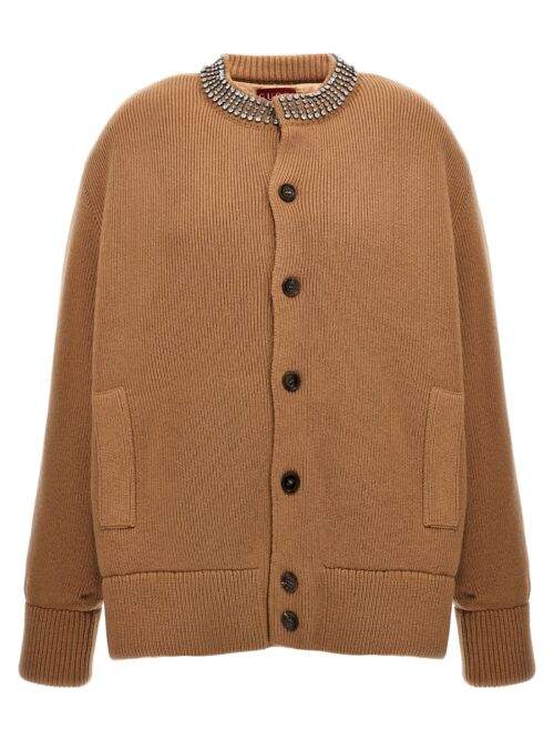 Jewel padded cardigan GUCCI Beige