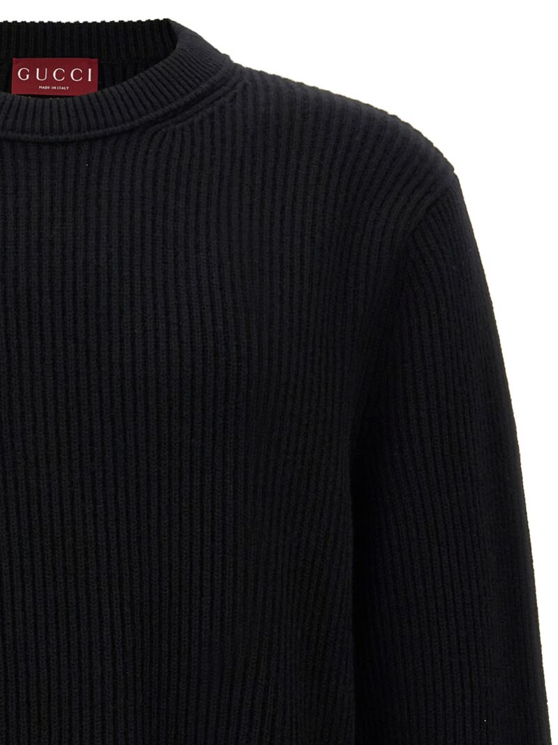 Web tape sweater Man GUCCI Black