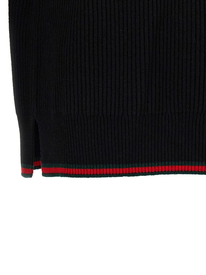 Web tape sweater 70% wool 30% cachemire GUCCI Black