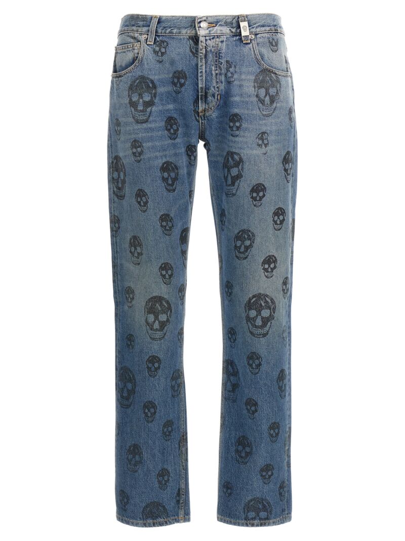 Skull print jeans ALEXANDER MCQUEEN Blue