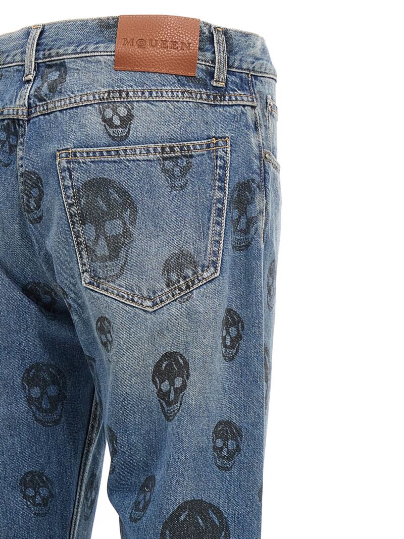 Skull print jeans 100% cotton ALEXANDER MCQUEEN Blue