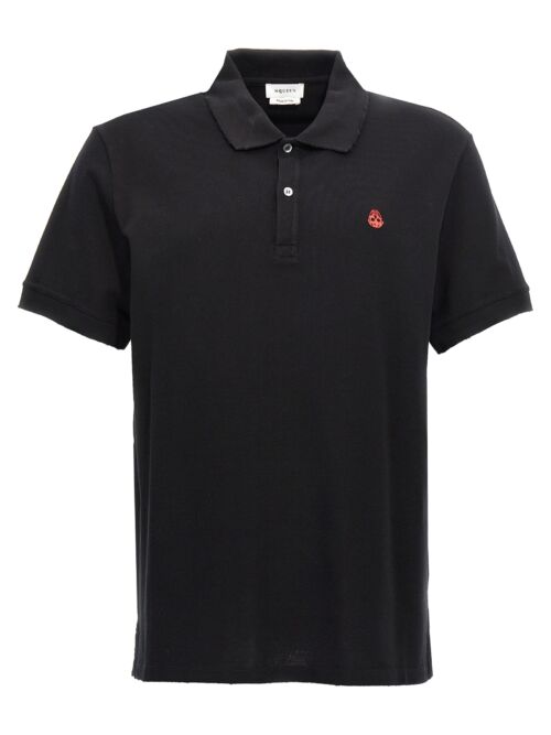 Inverted skull polo shirt ALEXANDER MCQUEEN Black