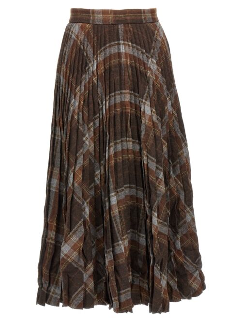 Pleated skirt with ruffled effect BALENCIAGA Brown