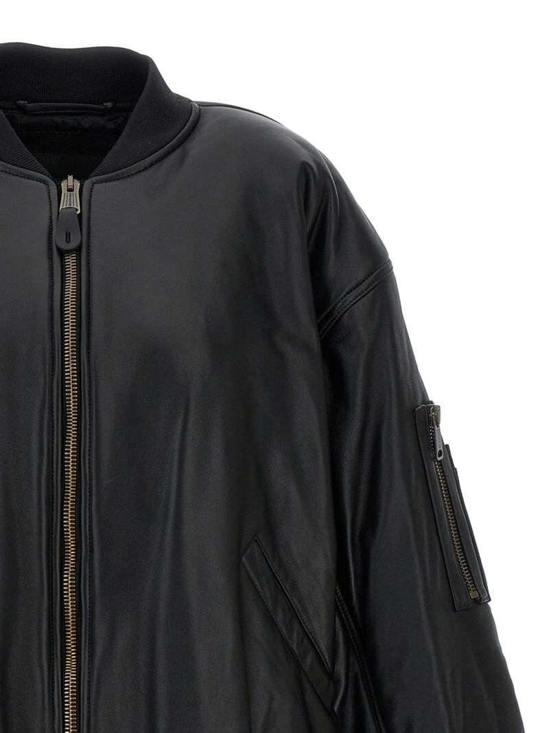 Leather bomber jacket Woman BALENCIAGA Black