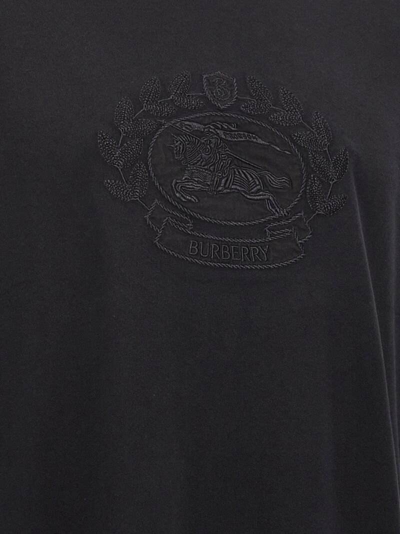 Logo embroidery t-shirt 100% cotton BURBERRY Black