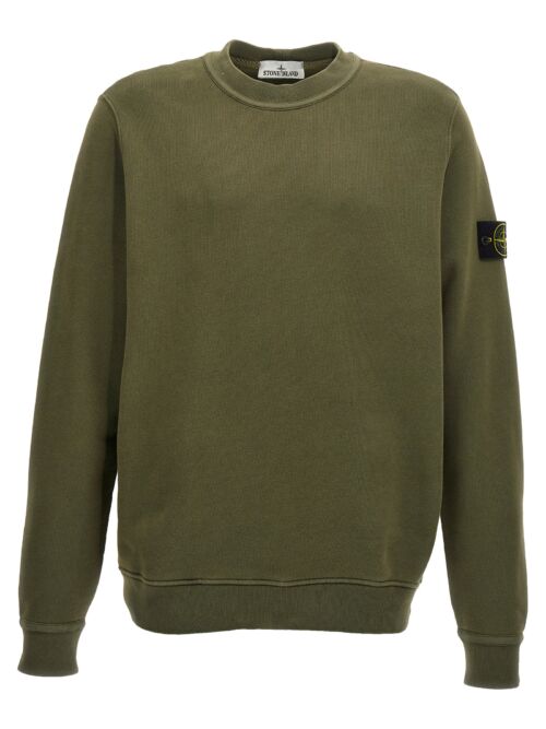 Logo badge sweatshirt STONE ISLAND Green