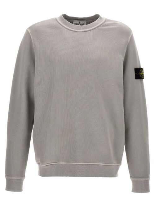 Logo badge sweatshirt STONE ISLAND Gray