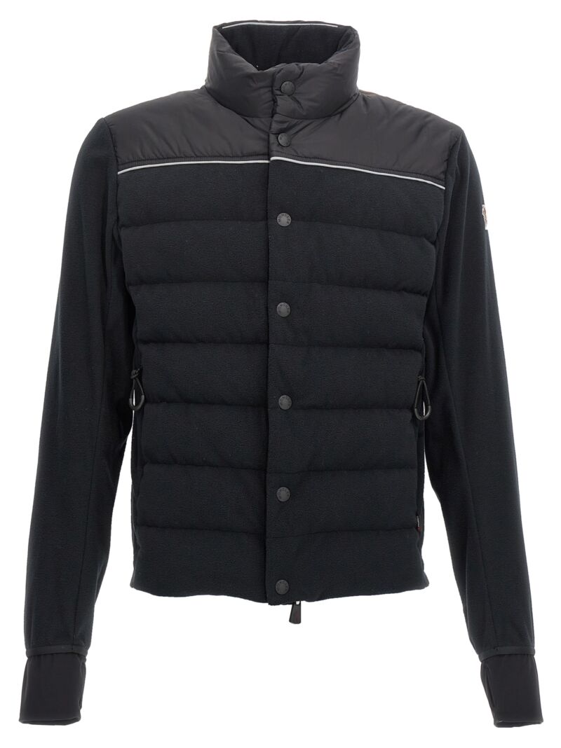 Two-material cardigan MONCLER GRENOBLE Black