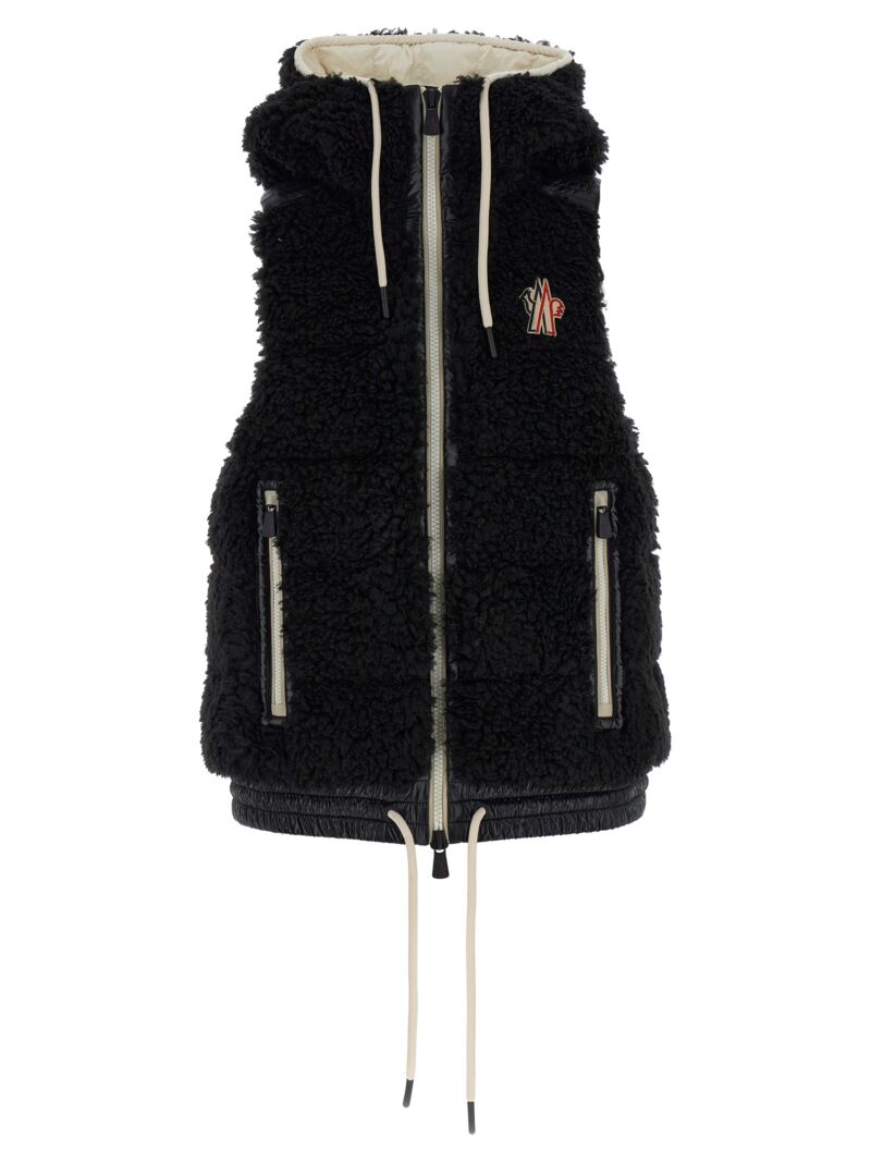 Fur-effect vest MONCLER GRENOBLE Black