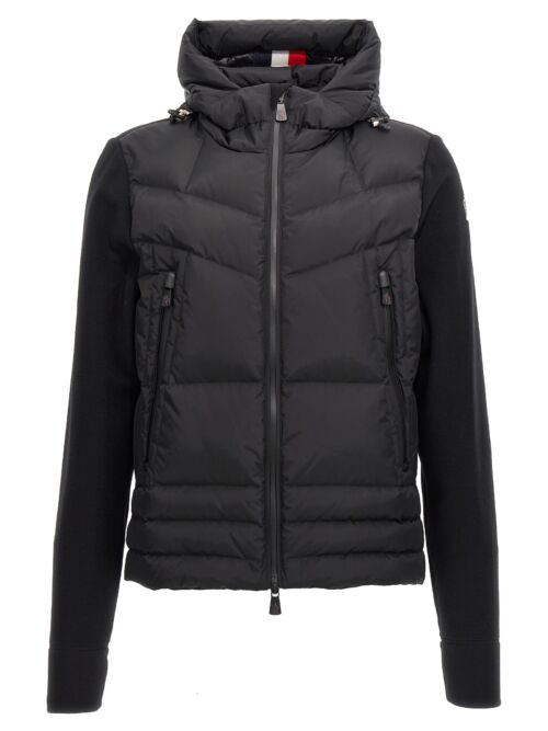 Two-material cardigan MONCLER GRENOBLE Black