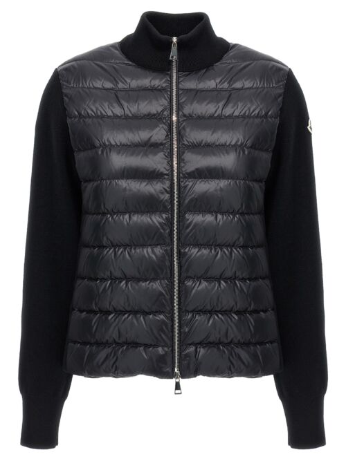 Two-material cardigan MONCLER Black