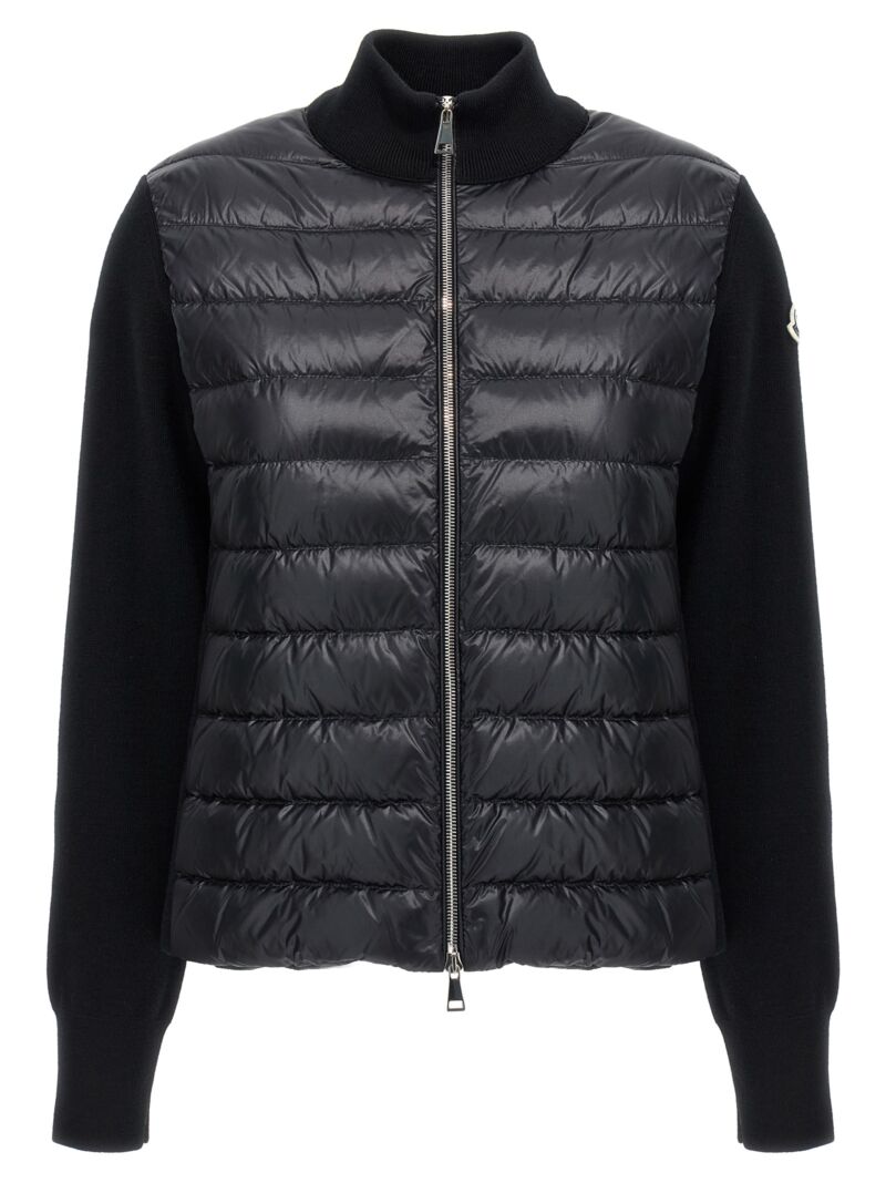 Two-material cardigan MONCLER Black