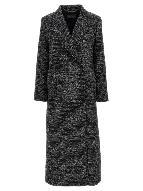 Long bouclé coat ALBERTA FERRETTI White/Black