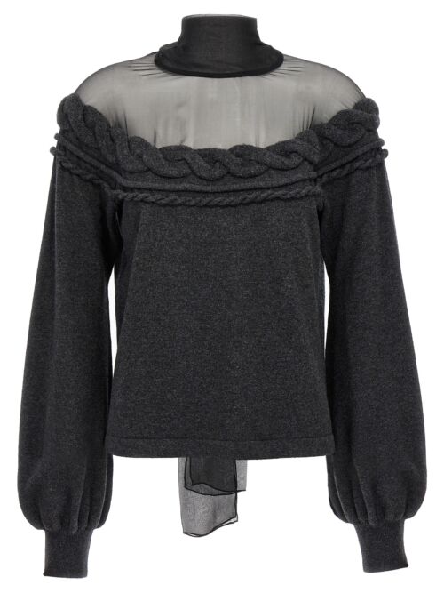 Bow sweater ALBERTA FERRETTI Gray