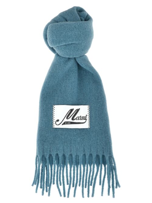 Logo patch scarf MARNI Light Blue