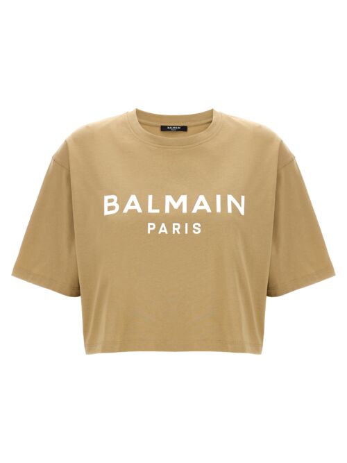 Cropped T-shirt BALMAIN Beige