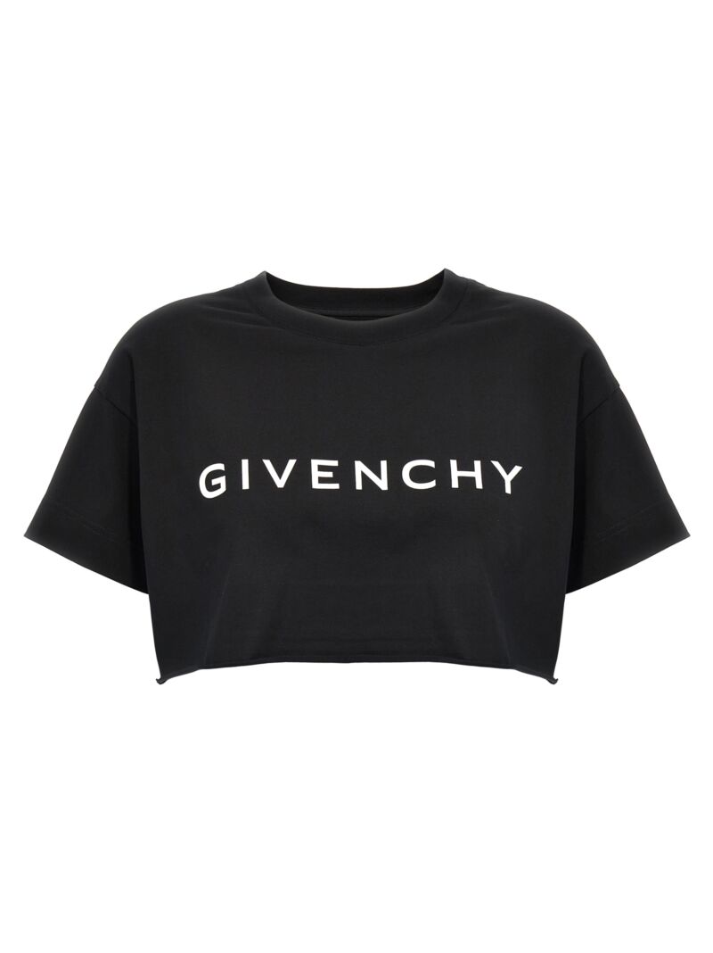 Logo print cropped T-shirt GIVENCHY White/Black