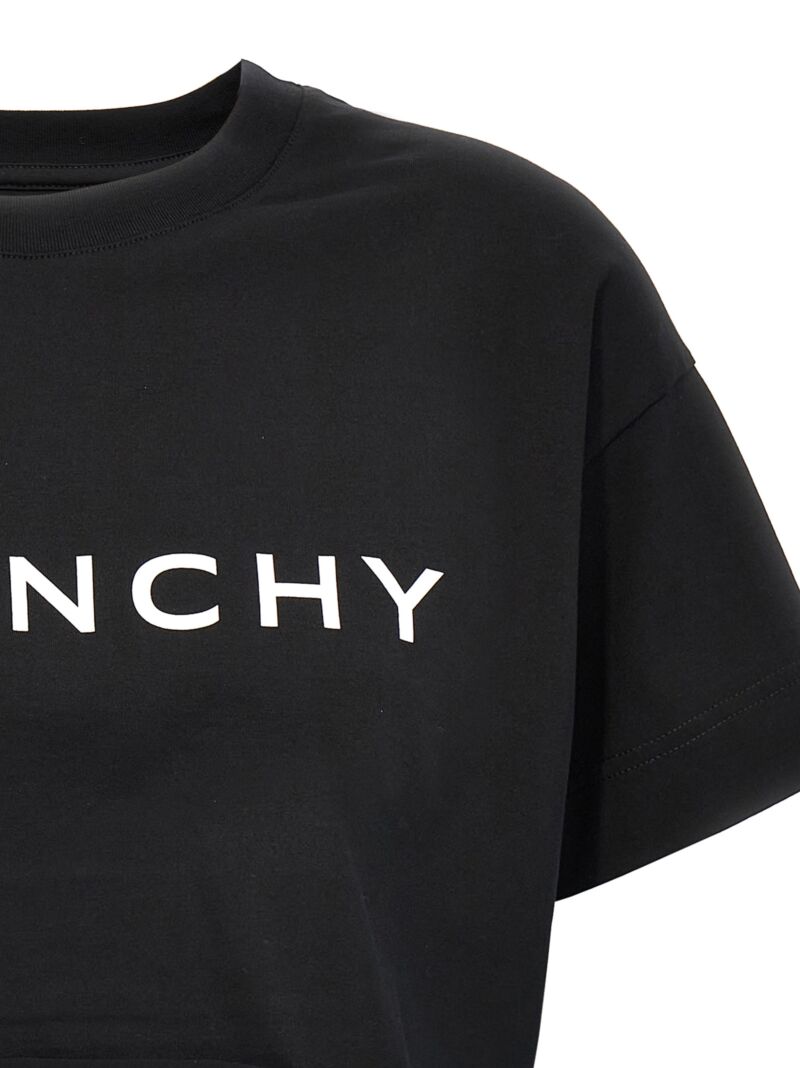 Logo print cropped T-shirt Woman GIVENCHY White/Black