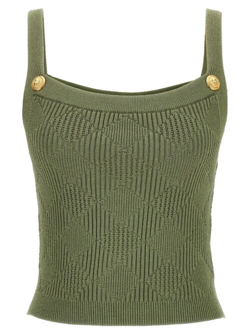 Openwork knit top BALMAIN Green