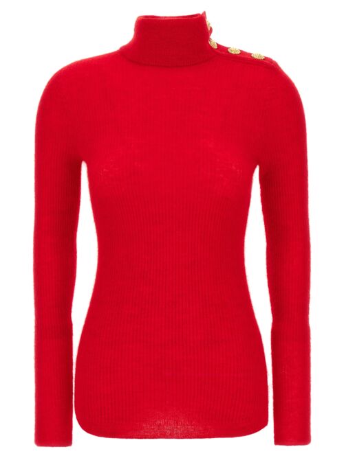 Mohair button sweater BALMAIN Red