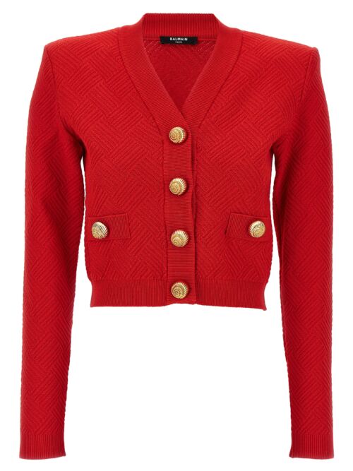 'Chiocciola' cardigan BALMAIN Red