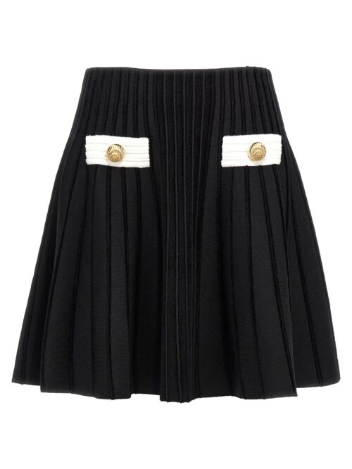 'Chiocciola' skirt BALMAIN White/Black