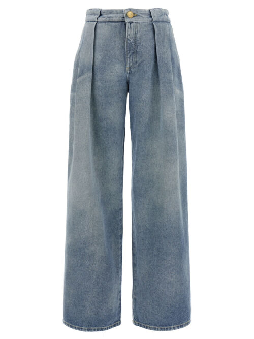 Pleated jeans BALMAIN Light Blue