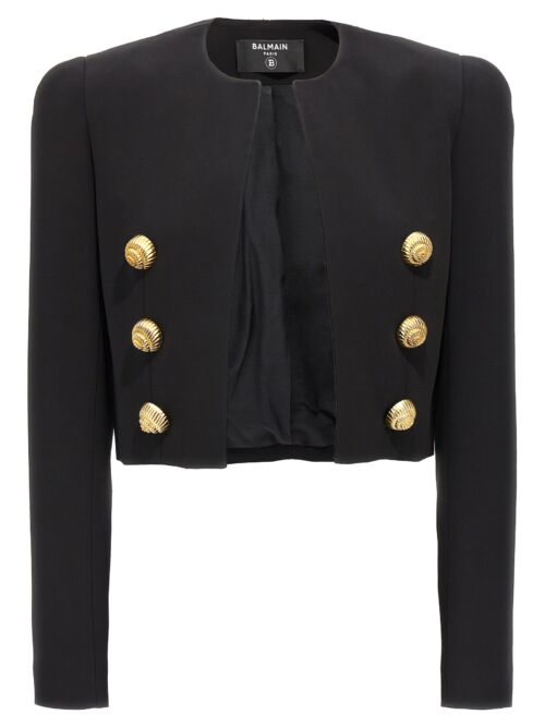 'Chiocciola' button short jacket BALMAIN Black