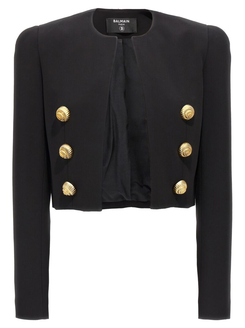 'Chiocciola' button short jacket BALMAIN Black