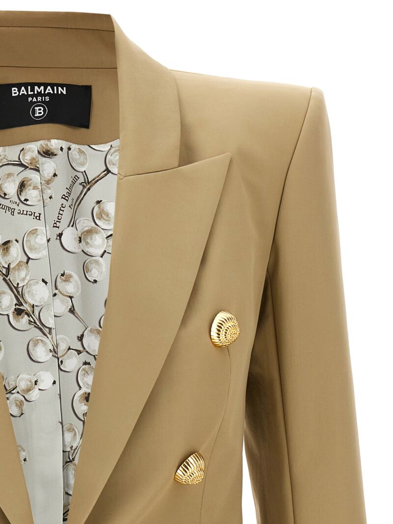 'Chiocciola' button blazer Woman BALMAIN Beige