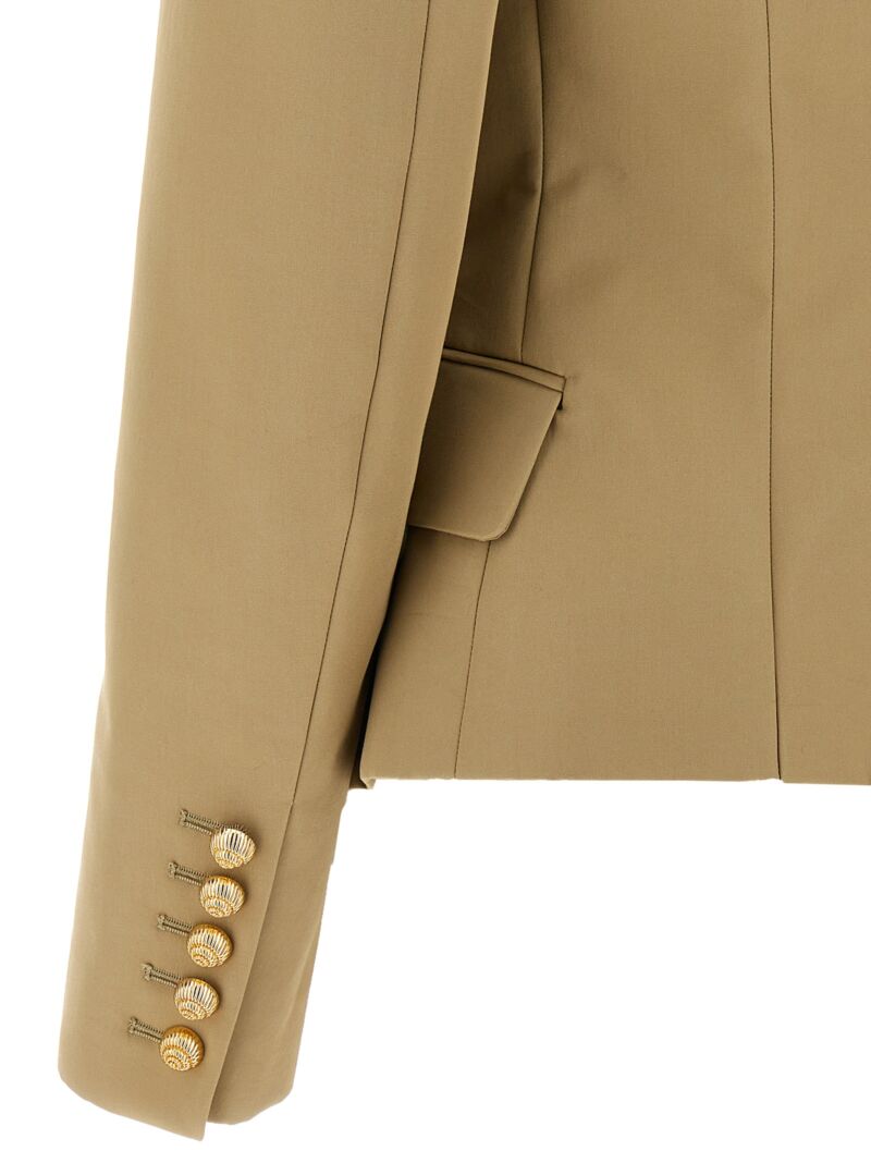 'Chiocciola' button blazer 100% cotton BALMAIN Beige