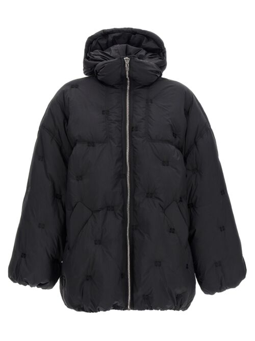 'Nylon Tech Puffer Midi' down jacket GANNI Black