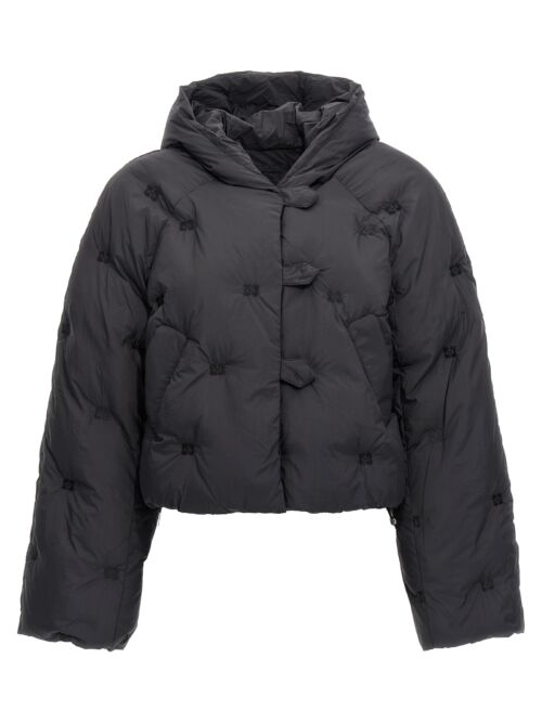 'Nylon Tech Puffer Short' down jacket GANNI Black