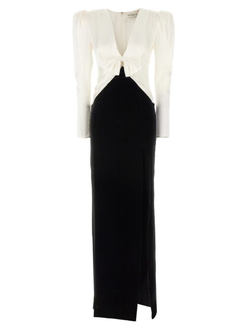 Long bow dress ALESSANDRA RICH White/Black