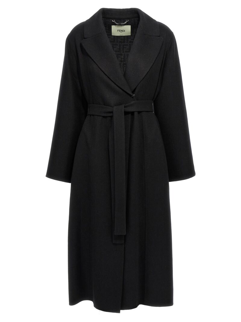 Wool coat FENDI Black