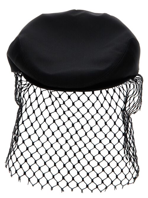 Satin veil cap DOLCE & GABBANA Black